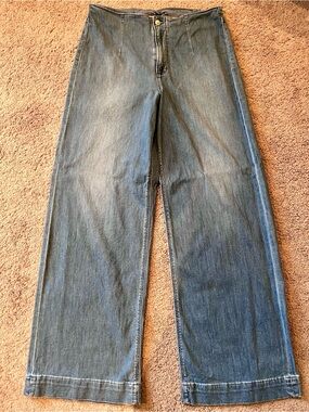 American Eagle Super High Rise Baggy Wide Leg Jeans - Size 14 EXTRA LONG